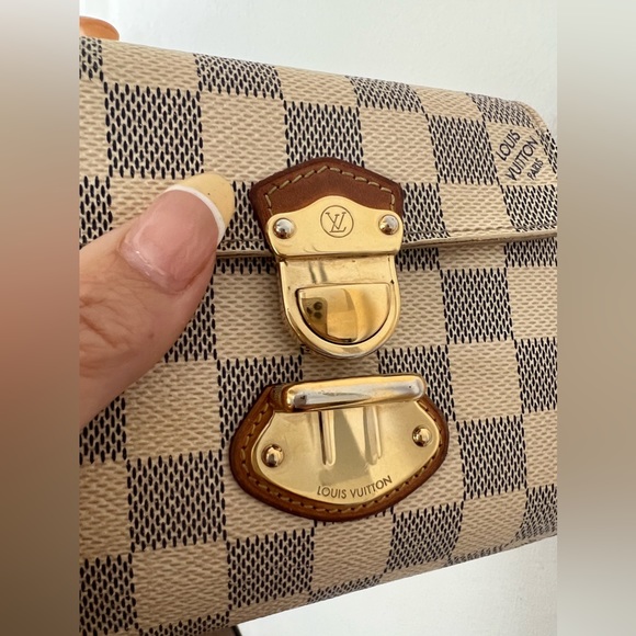 Louis Vuitton Damier Azur Trifold Joey Short Wallet on Chain w/insert! EUC - Picture 4 of 13